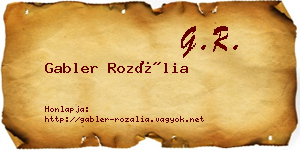 Gabler Rozália névjegykártya