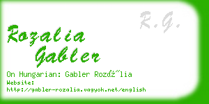 rozalia gabler business card